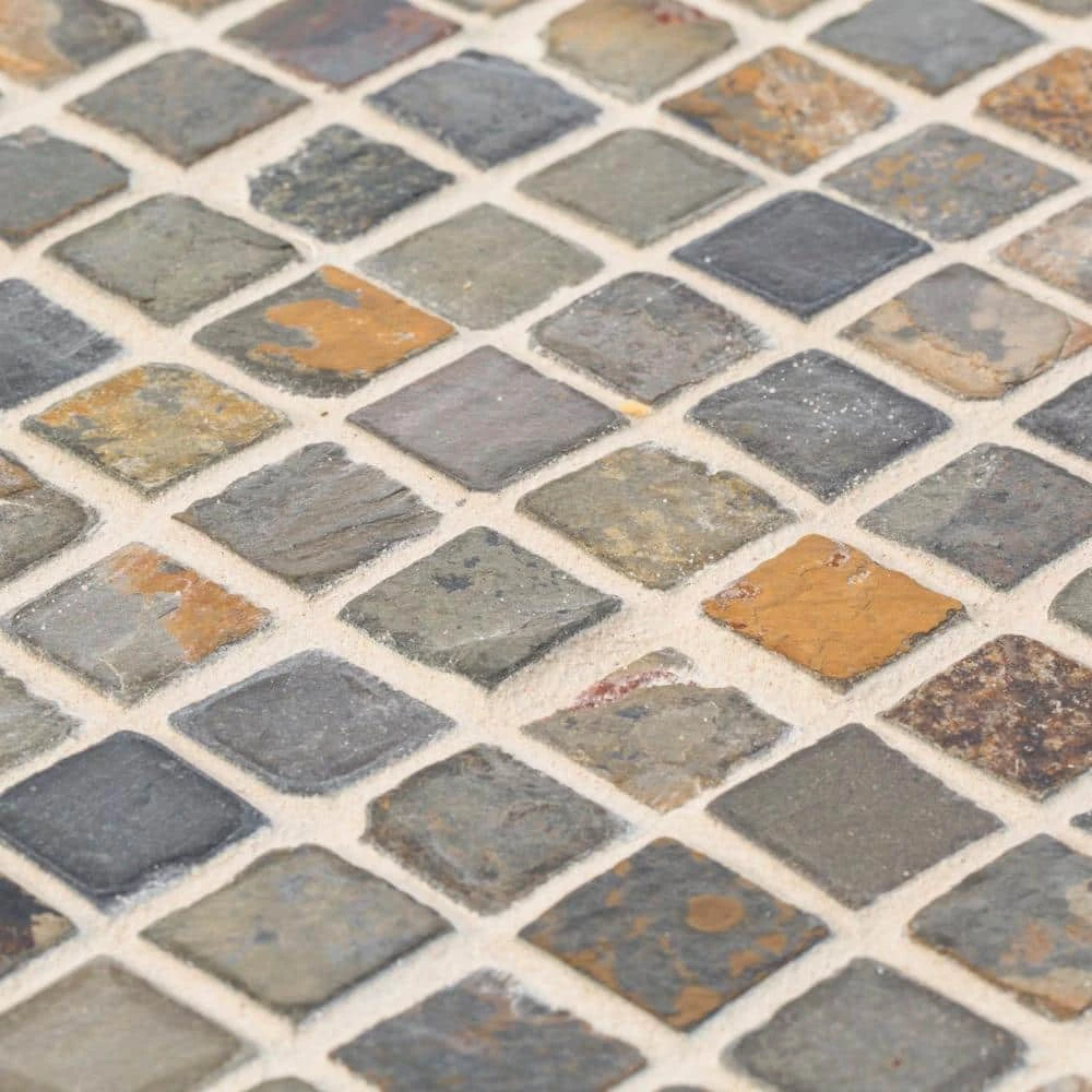 Slate Green 11.75 in. x 11.75 in. Textured Square Slate Wall and Floor Mosaic Tile (9.58 sq. ft./Case) by Jeffrey Court 7 Slate Green 11.75 in. x 11.75 in. Textured Square Slate Wall and Floor Mosaic Tile (9.58 sq. ft./Case) by Jeffrey Court - Image 5