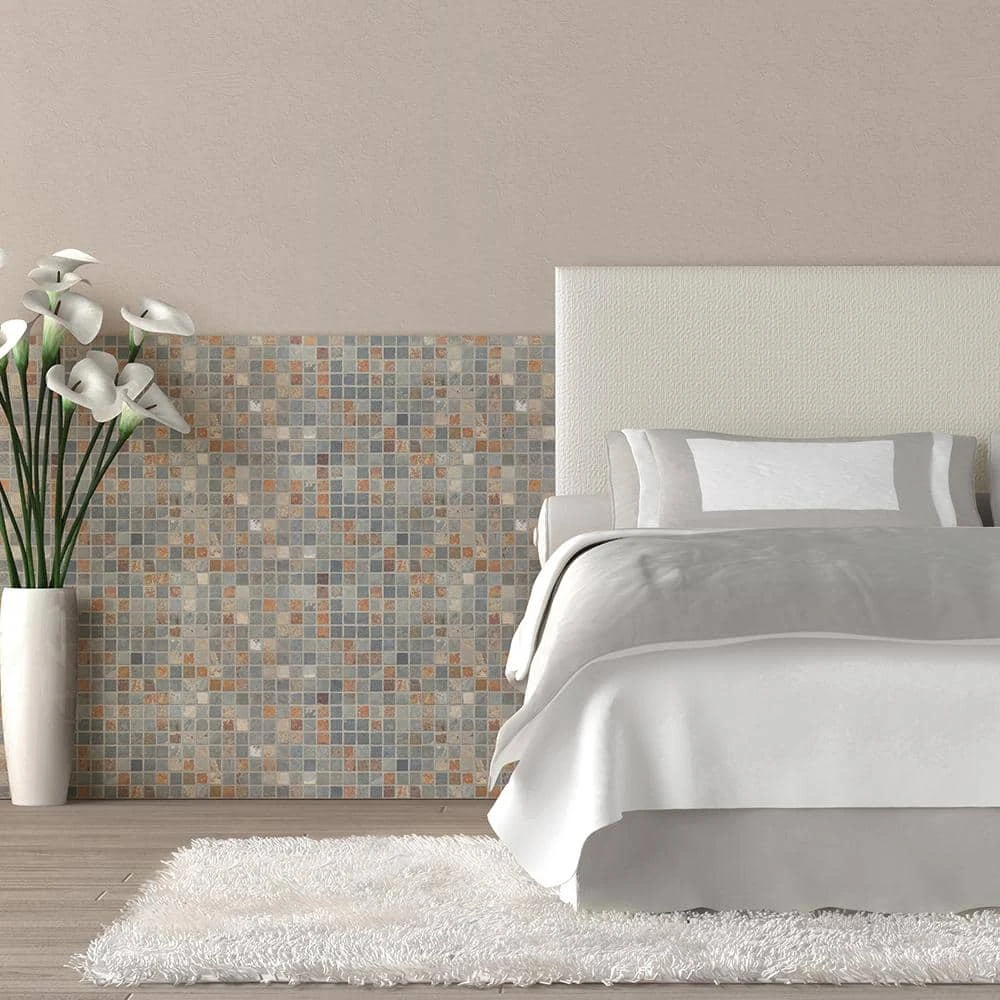 Slate Green 11.75 in. x 11.75 in. Textured Square Slate Wall and Floor Mosaic Tile (9.58 sq. ft./Case) by Jeffrey Court 4 Slate Green 11.75 in. x 11.75 in. Textured Square Slate Wall and Floor Mosaic Tile (9.58 sq. ft./Case) by Jeffrey Court - Image 2