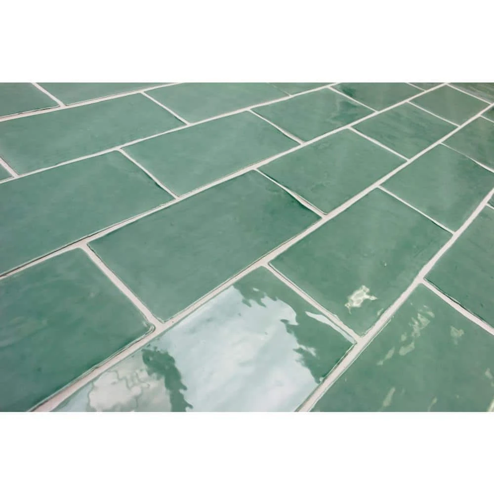 Catalina Green Lake 3 in. x 6 in. Polished Ceramic Subway Wall Tile (5.38 sq.ft./case) by Ivy Hill Tile 8 Catalina Green Lake 3 in. x 6 in. Polished Ceramic Subway Wall Tile (5.38 sq.ft./case) by Ivy Hill Tile - Image 6
