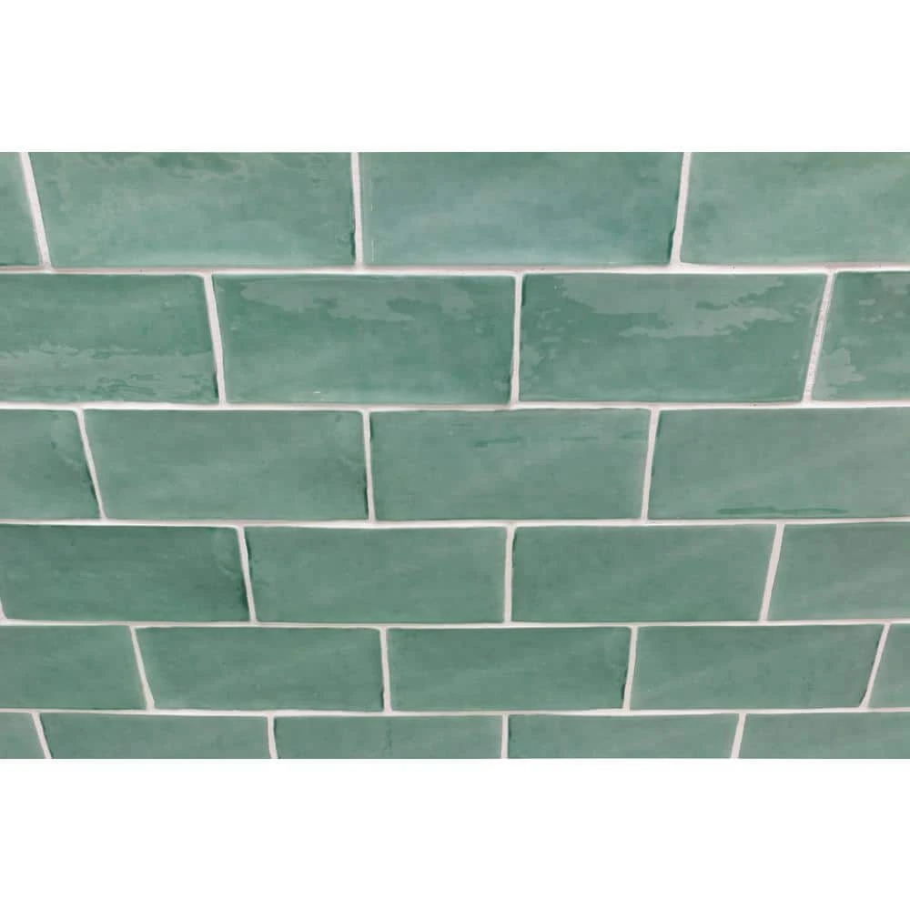 Catalina Green Lake 3 in. x 6 in. Polished Ceramic Subway Wall Tile (5.38 sq.ft./case) by Ivy Hill Tile 9 Catalina Green Lake 3 in. x 6 in. Polished Ceramic Subway Wall Tile (5.38 sq.ft./case) by Ivy Hill Tile - Image 7