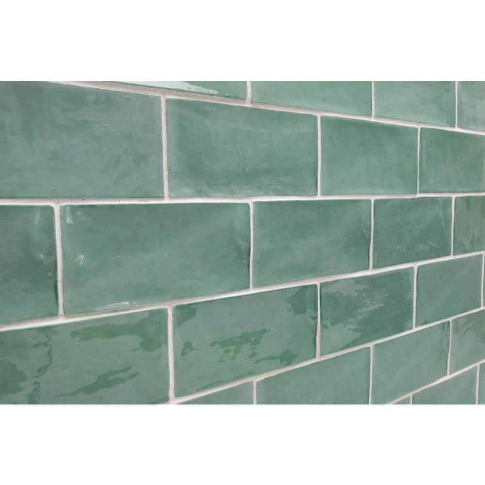 Catalina Green Lake 3 in. x 6 in. Polished Ceramic Subway Wall Tile (5.38 sq.ft./case) by Ivy Hill Tile 7 Catalina Green Lake 3 in. x 6 in. Polished Ceramic Subway Wall Tile (5.38 sq.ft./case) by Ivy Hill Tile - Image 5