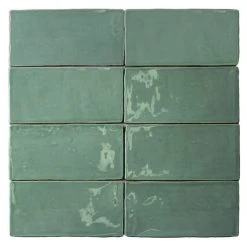Catalina Green Lake 3 in. x 6 in. Polished Ceramic Subway Wall Tile (5.38 sq.ft./case) by Ivy Hill Tile