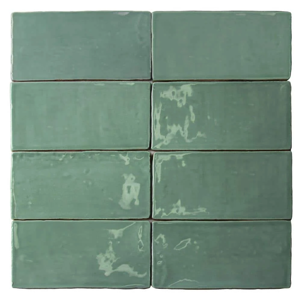 Catalina Green Lake 3 in. x 6 in. Polished Ceramic Subway Wall Tile (5.38 sq.ft./case) by Ivy Hill Tile 3 Catalina Green Lake 3 in. x 6 in. Polished Ceramic Subway Wall Tile (5.38 sq.ft./case) by Ivy Hill Tile
