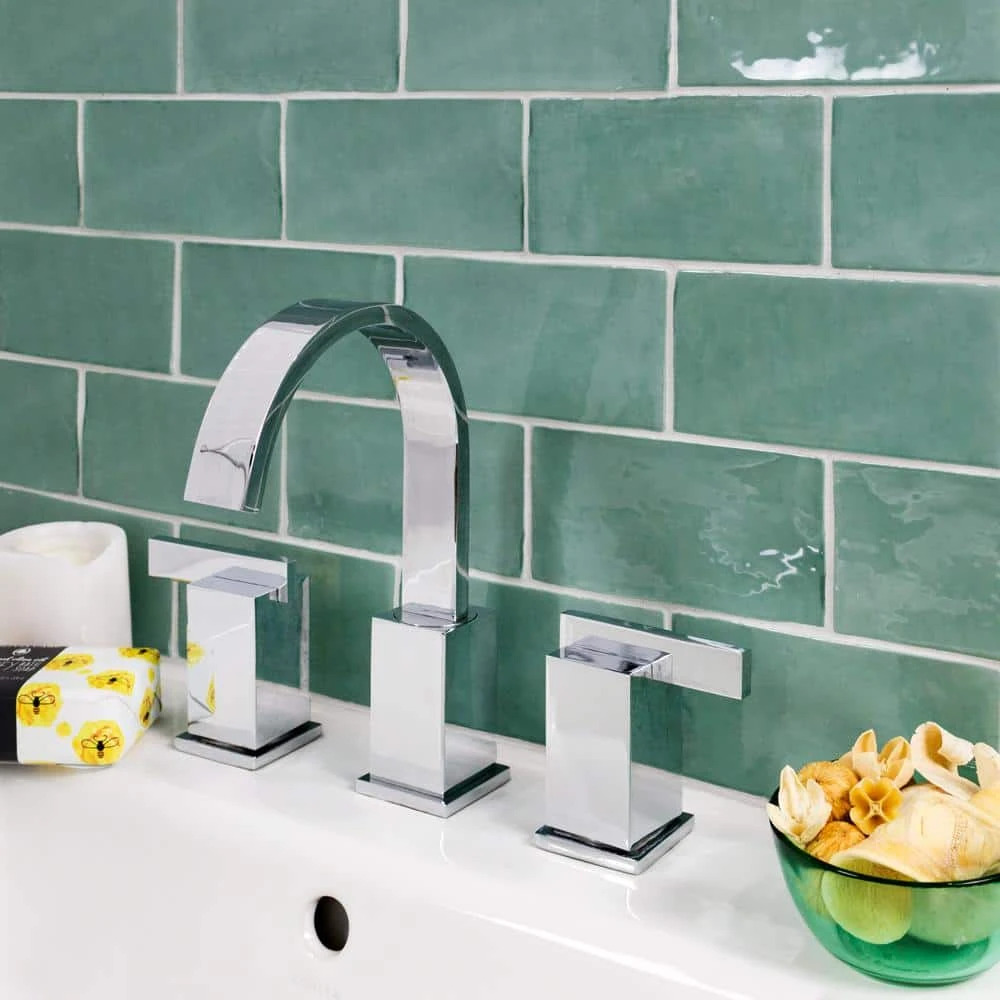 Catalina Green Lake 3 in. x 6 in. Polished Ceramic Subway Wall Tile (5.38 sq.ft./case) by Ivy Hill Tile 4 Catalina Green Lake 3 in. x 6 in. Polished Ceramic Subway Wall Tile (5.38 sq.ft./case) by Ivy Hill Tile - Image 2