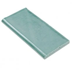 Catalina Green Lake 3 in. x 6 in. Polished Ceramic Wall Bullnose Tile by Ivy Hill Tile