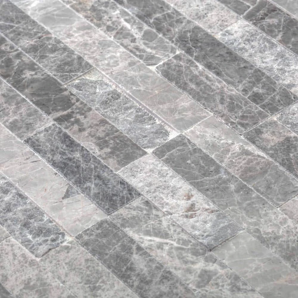 Fortress Split Face Grey 11.75 in. x 12 in. Interlocking Split Face Marble Mosaic Tile (9.79 sq. ft./Case) by Jeffrey Court 7 Fortress Split Face Grey 11.75 in. x 12 in. Interlocking Split Face Marble Mosaic Tile (9.79 sq. ft./Case) by Jeffrey Court - Image 5