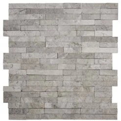 Fortress Split Face Grey 11.75 in. x 12 in. Interlocking Split Face Marble Mosaic Tile (9.79 sq. ft./Case) by Jeffrey Court