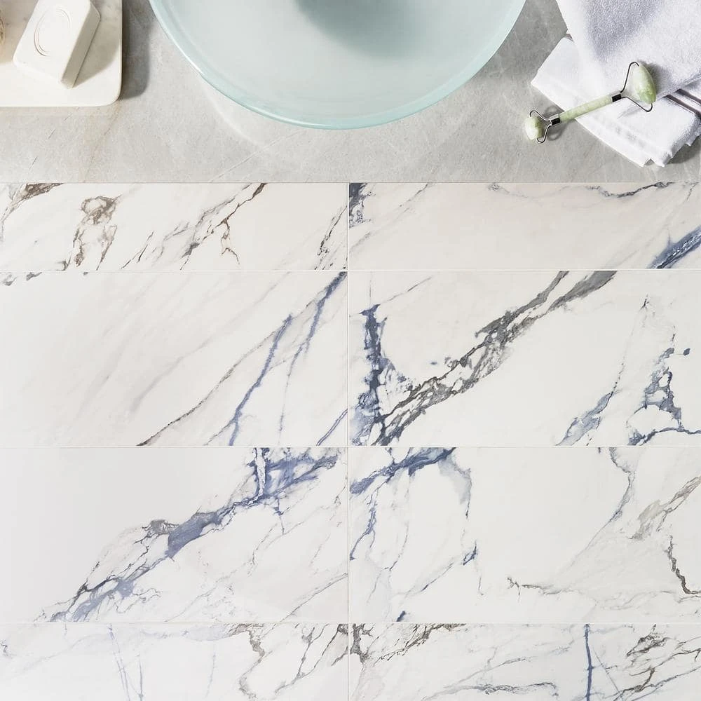 Calacatta Indigo 12 in. x 24 in. Polished Porcelain Floor and Wall Tile (6-Piece, 11.62 sq. ft./Case) by Ivy Hill Tile 10 Calacatta Indigo 12 in. x 24 in. Polished Porcelain Floor and Wall Tile (6-Piece, 11.62 sq. ft./Case) by Ivy Hill Tile - Image 8