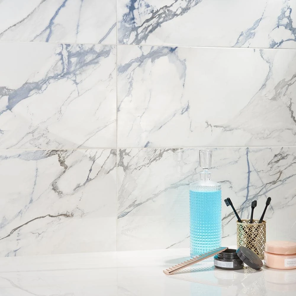 Calacatta Indigo 12 in. x 24 in. Polished Porcelain Floor and Wall Tile (6-Piece, 11.62 sq. ft./Case) by Ivy Hill Tile 4 Calacatta Indigo 12 in. x 24 in. Polished Porcelain Floor and Wall Tile (6-Piece, 11.62 sq. ft./Case) by Ivy Hill Tile - Image 2