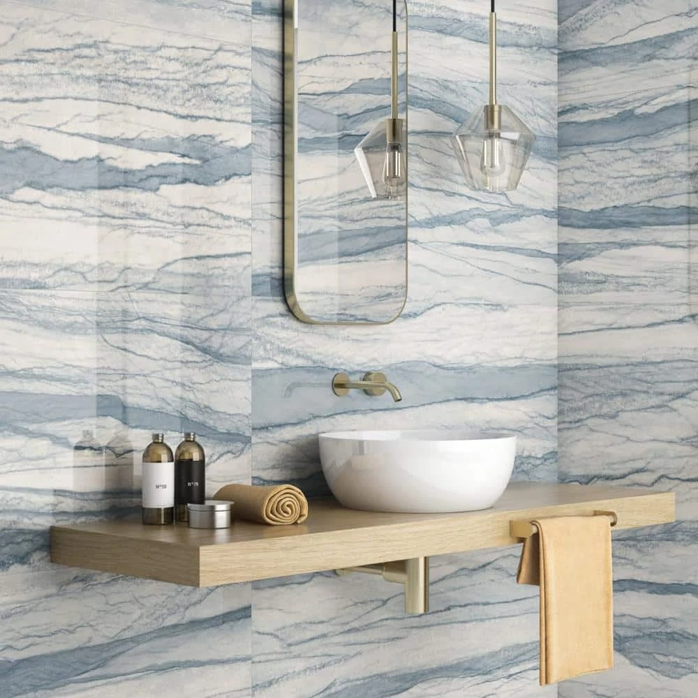 Macauba Indigo 23.62 in. x 47.24 in. Polished Porcelain Marble Look Floor and Wall Tile (15.49 sq. ft./Case) by Ivy Hill Tile 4 Macauba Indigo 23.62 in. x 47.24 in. Polished Porcelain Marble Look Floor and Wall Tile (15.49 sq. ft./Case) by Ivy Hill Tile - Image 2