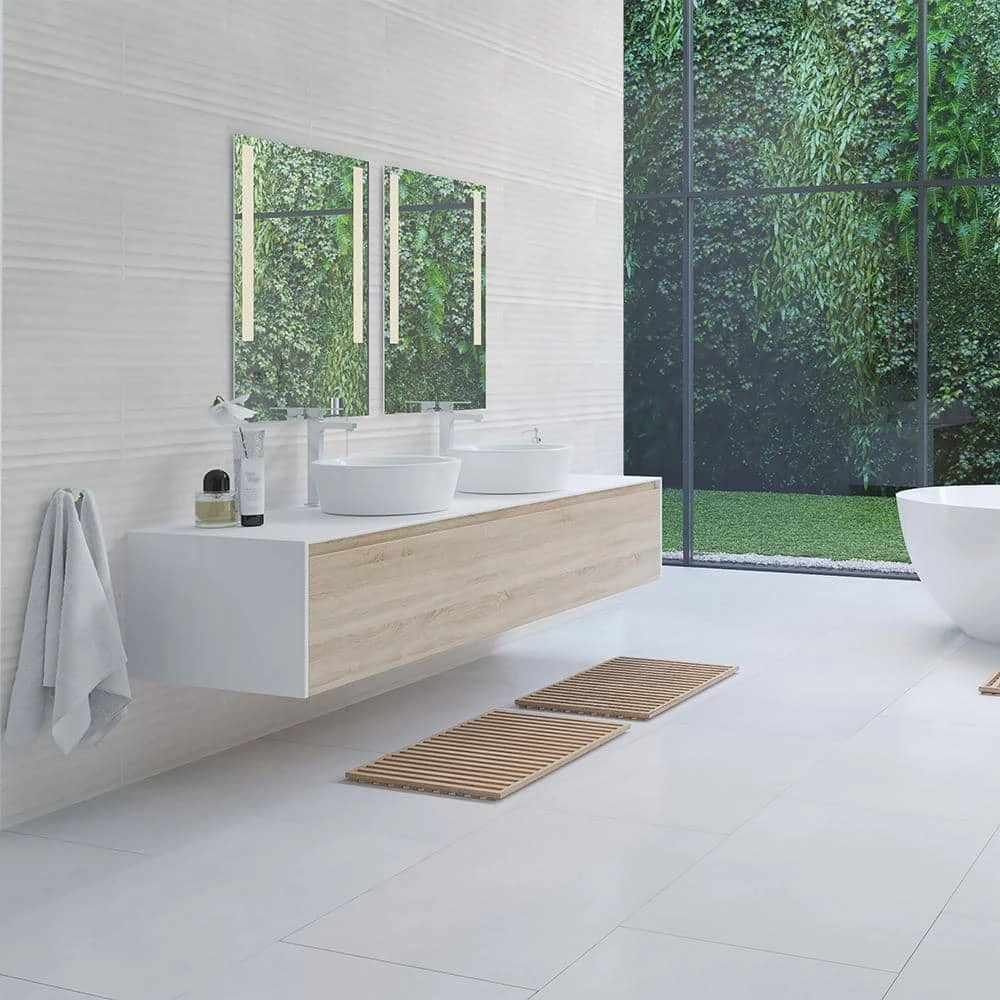 Ivory Lines 9.8 in. x 28.7 in. Matte Ceramic Wall Tile (15.71 sq. ft./Case) by Jeffrey Court 8 Ivory Lines 9.8 in. x 28.7 in. Matte Ceramic Wall Tile (15.71 sq. ft./Case) by Jeffrey Court - Image 6