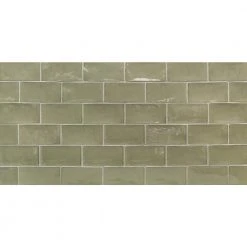 Catalina Kale 3 in. x 6 in. Polished Ceramic Subway Wall Tile (5.38 sq.ft./case) by Ivy Hill Tile 12 Catalina Kale 3 in. x 6 in. Polished Ceramic Subway Wall Tile (5.38 sq.ft./case) by Ivy Hill Tile -Tile Elegant Shop kale ivy hill tile ceramic tile ext3rd101723 4f 1000
