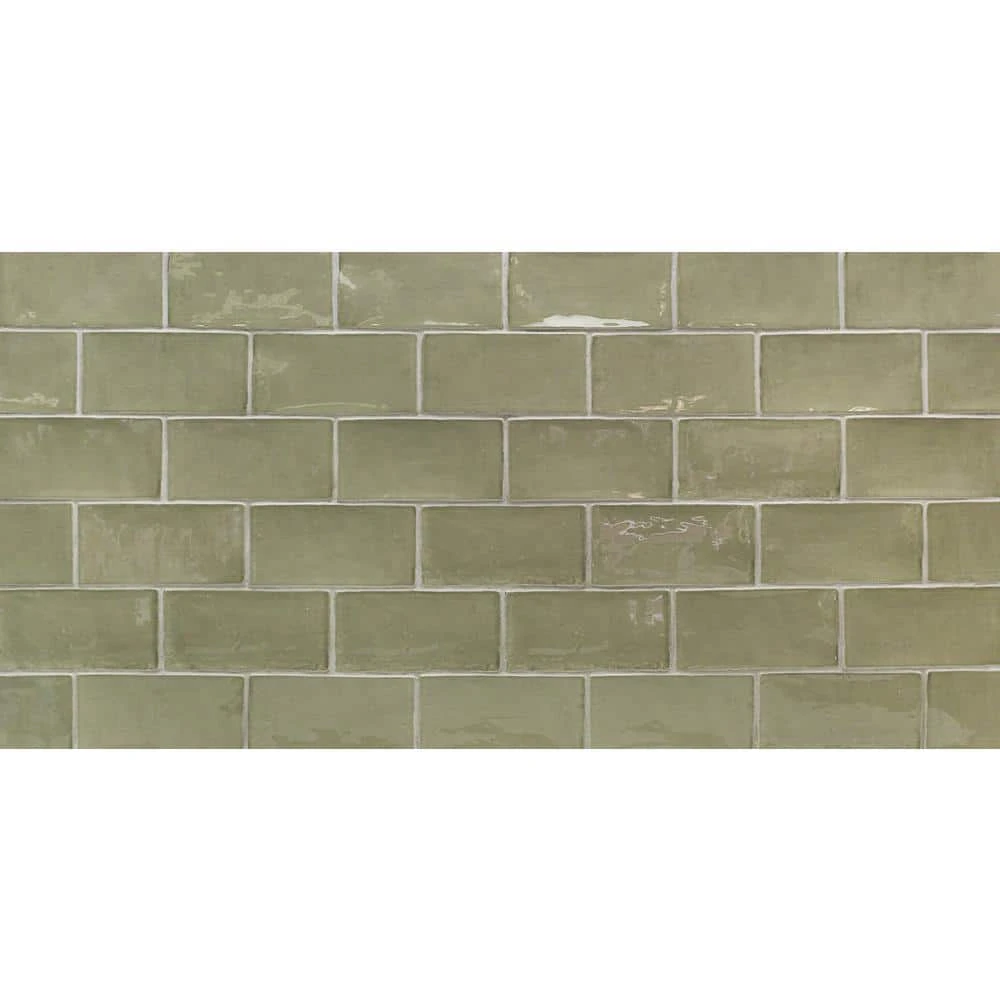 Catalina Kale 3 in. x 6 in. Polished Ceramic Subway Wall Tile (5.38 sq.ft./case) by Ivy Hill Tile 6 Catalina Kale 3 in. x 6 in. Polished Ceramic Subway Wall Tile (5.38 sq.ft./case) by Ivy Hill Tile - Image 4