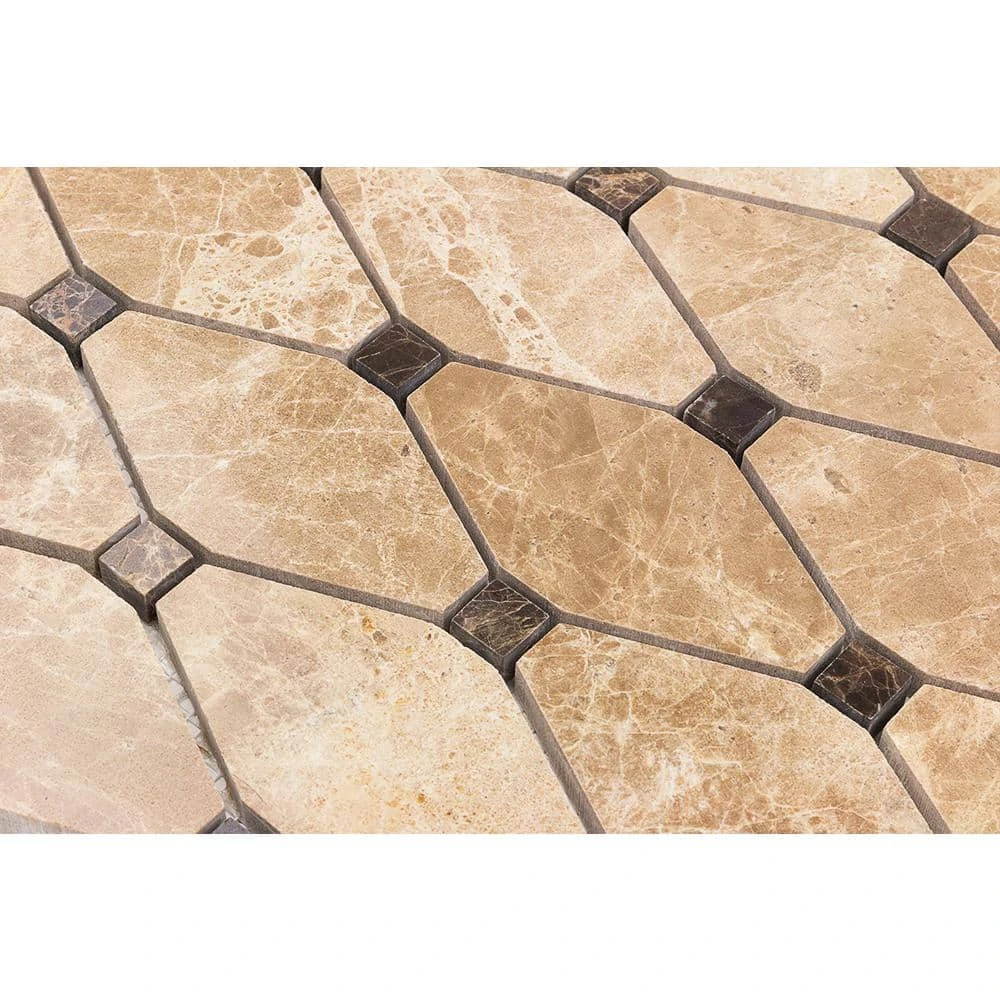 Diapson Light Emperador and Dark Emperador 11.87 in. x 13 in. Polished Marble Mosaic Tile (1.07 sq. ft./Sheet) by Ivy Hill Tile 6 Diapson Light Emperador and Dark Emperador 11.87 in. x 13 in. Polished Marble Mosaic Tile (1.07 sq. ft./Sheet) by Ivy Hill Tile - Image 4