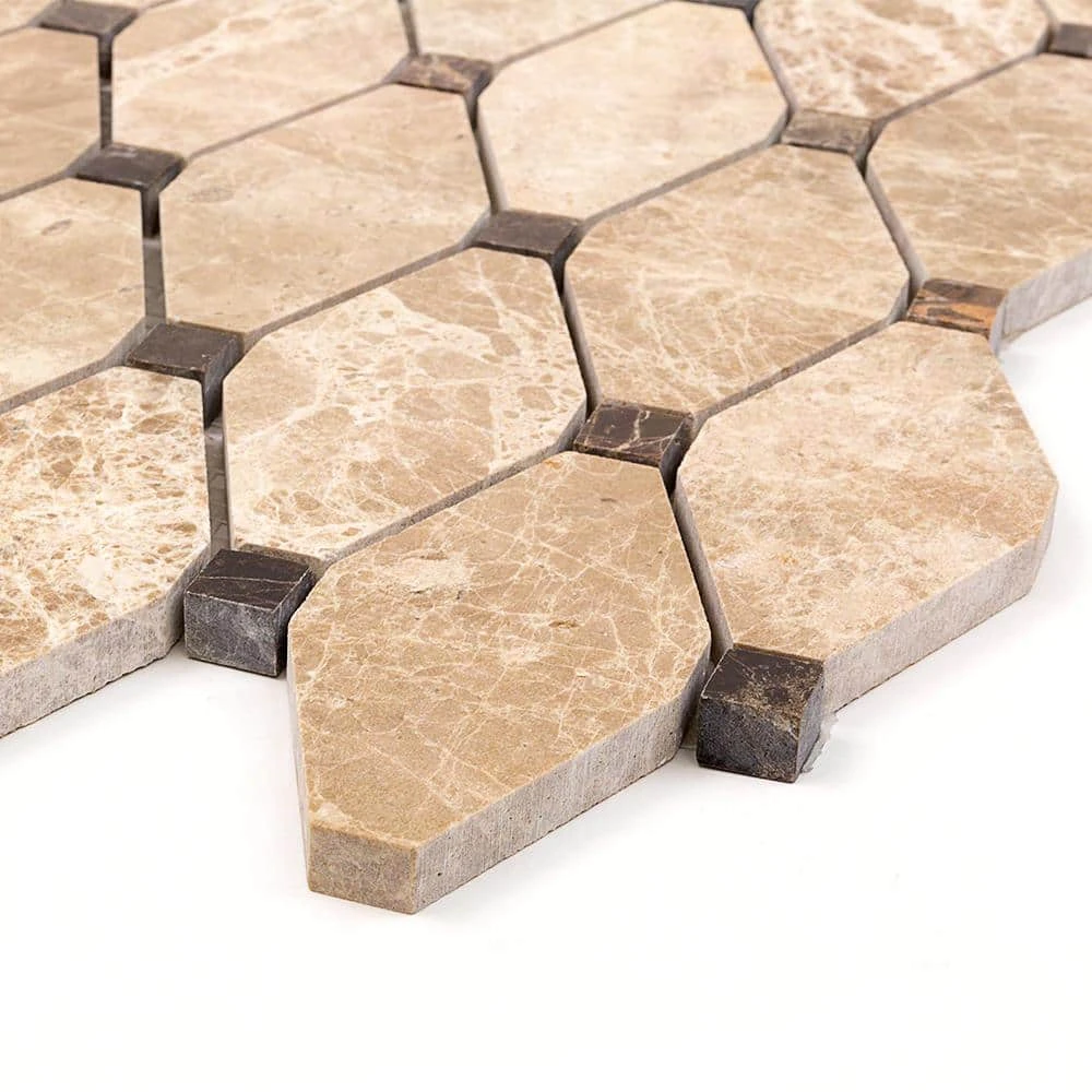 Diapson Light Emperador and Dark Emperador 11.87 in. x 13 in. Polished Marble Mosaic Tile (1.07 sq. ft./Sheet) by Ivy Hill Tile 5 Diapson Light Emperador and Dark Emperador 11.87 in. x 13 in. Polished Marble Mosaic Tile (1.07 sq. ft./Sheet) by Ivy Hill Tile - Image 3