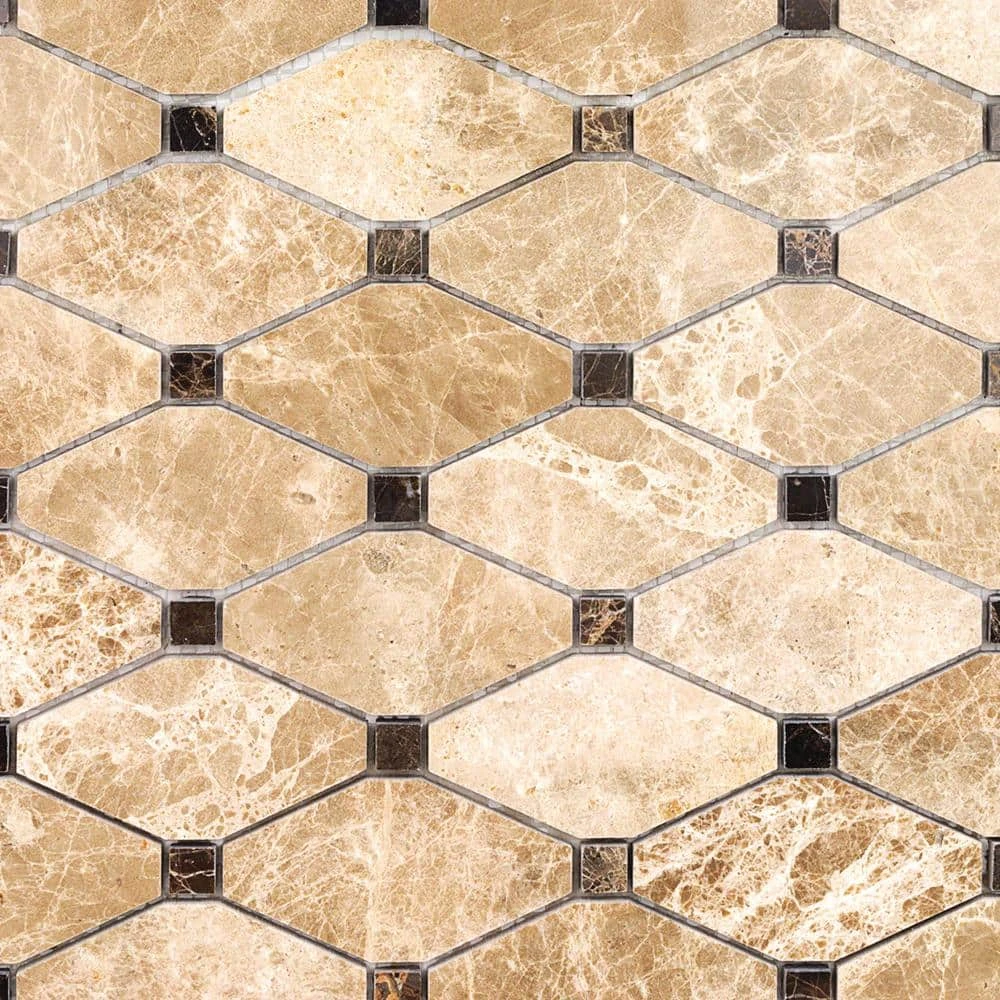 Diapson Light Emperador and Dark Emperador 11.87 in. x 13 in. Polished Marble Mosaic Tile (1.07 sq. ft./Sheet) by Ivy Hill Tile 3 Diapson Light Emperador and Dark Emperador 11.87 in. x 13 in. Polished Marble Mosaic Tile (1.07 sq. ft./Sheet) by Ivy Hill Tile