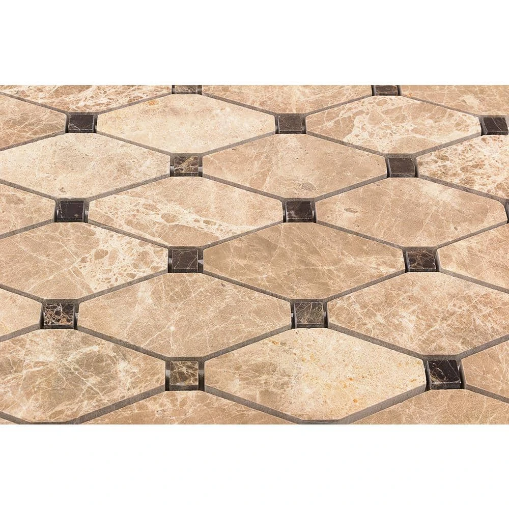 Diapson Light Emperador and Dark Emperador 11.87 in. x 13 in. Polished Marble Mosaic Tile (1.07 sq. ft./Sheet) by Ivy Hill Tile 4 Diapson Light Emperador and Dark Emperador 11.87 in. x 13 in. Polished Marble Mosaic Tile (1.07 sq. ft./Sheet) by Ivy Hill Tile - Image 2