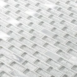 Crystal Ice Metallic 11.875 in. x 11.875 in. Interlocking Mixed Glass and Metal Mosaic Tile (9.79 sq. ft./Case) by Jeffrey Court 11 Crystal Ice Metallic 11.875 in. x 11.875 in. Interlocking Mixed Glass and Metal Mosaic Tile (9.79 sq. ft./Case) by Jeffrey Court -Tile Elegant Shop metallic jeffrey court glass tile 99350 1d 1000