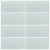 Morning Mist Blue 3 in. x 6 in. Subway Glossy Glass Wall Tile (10 sq. ft./Case) by Jeffrey Court