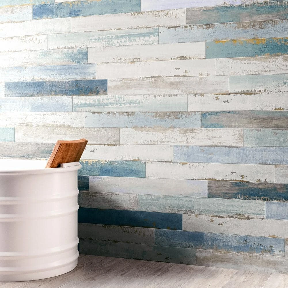 Cypress Multi-Color 4 in. x 32 in. x 9 mm Matte Wood Look Ceramic Wall Tile (12-Piece/10.91 sq. ft./Case) by Ivy Hill Tile 4 Cypress Multi-Color 4 in. x 32 in. x 9 mm Matte Wood Look Ceramic Wall Tile (12-Piece/10.91 sq. ft./Case) by Ivy Hill Tile - Image 2