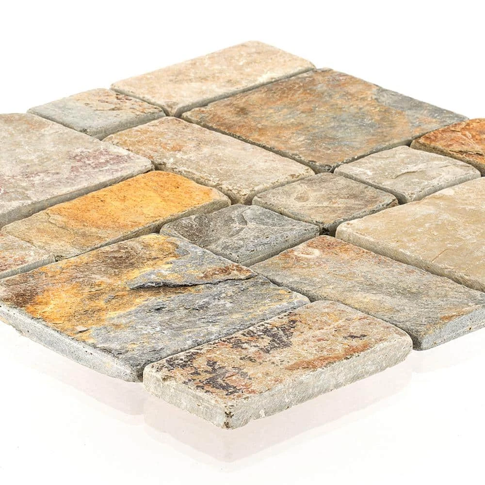 Rust Block Medley 11.75 in. x 11.75 in. Slate Wall and Floor Mosaic Tile (0.938 sq. ft./Each) by Jeffrey Court 8 Rust Block Medley 11.75 in. x 11.75 in. Slate Wall and Floor Mosaic Tile (0.938 sq. ft./Each) by Jeffrey Court - Image 6