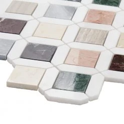 Lula Multicolor 11.92 in. x 11.92 in. Polished Marble Floor and Wall Tile (0.98 sq. ft./Each) by Ivy Hill Tile -Tile Elegant Shop multicolor ivy hill tile marble tile ext3rd106598 44 1000