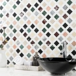 Lula Multicolor 11.92 in. x 11.92 in. Polished Marble Floor and Wall Tile (0.98 sq. ft./Each) by Ivy Hill Tile -Tile Elegant Shop multicolor ivy hill tile marble tile ext3rd106598 76 1000