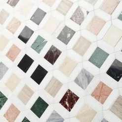 Lula Multicolor 11.92 in. x 11.92 in. Polished Marble Floor and Wall Tile (0.98 sq. ft./Each) by Ivy Hill Tile -Tile Elegant Shop multicolor ivy hill tile marble tile ext3rd106598 fa 1000