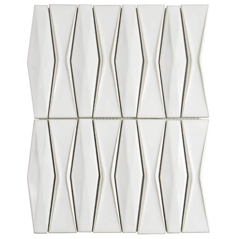 Delphi Harlequin Natural White 13 in. x 16 in. Polished Ceramic Mosaic Tile (1.41 sq. ft./Sheet) by Ivy Hill Tile 7 Delphi Harlequin Natural White 13 in. x 16 in. Polished Ceramic Mosaic Tile (1.41 sq. ft./Sheet) by Ivy Hill Tile - Image 5