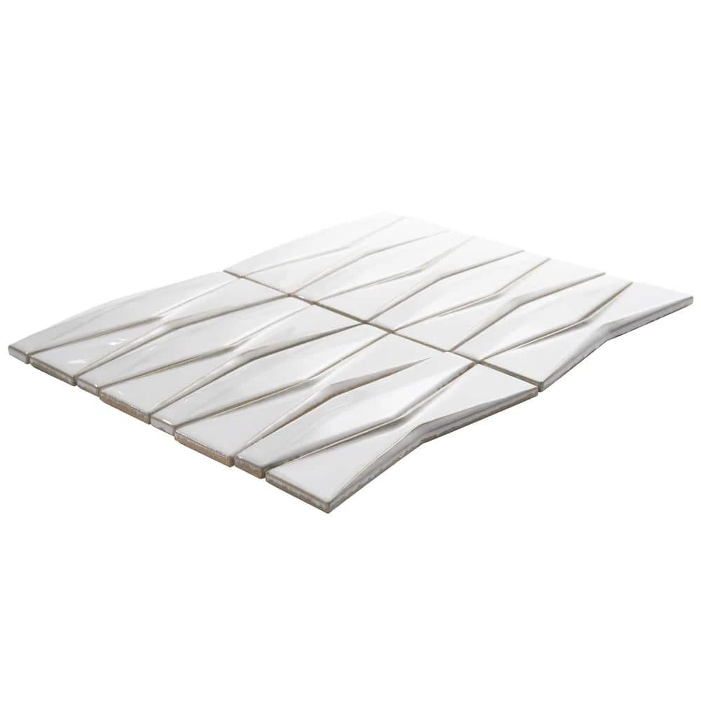 Delphi Harlequin Natural White 13 in. x 16 in. Polished Ceramic Mosaic Tile (1.41 sq. ft./Sheet) by Ivy Hill Tile 8 Delphi Harlequin Natural White 13 in. x 16 in. Polished Ceramic Mosaic Tile (1.41 sq. ft./Sheet) by Ivy Hill Tile - Image 6