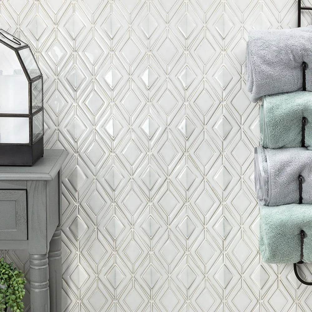 Delphi Jewel Natural White 12 in. x 16 in. Polished Ceramic Mosaic Tile (1.19 sq. ft./Sheet) by Ivy Hill Tile 4 Delphi Jewel Natural White 12 in. x 16 in. Polished Ceramic Mosaic Tile (1.19 sq. ft./Sheet) by Ivy Hill Tile - Image 2