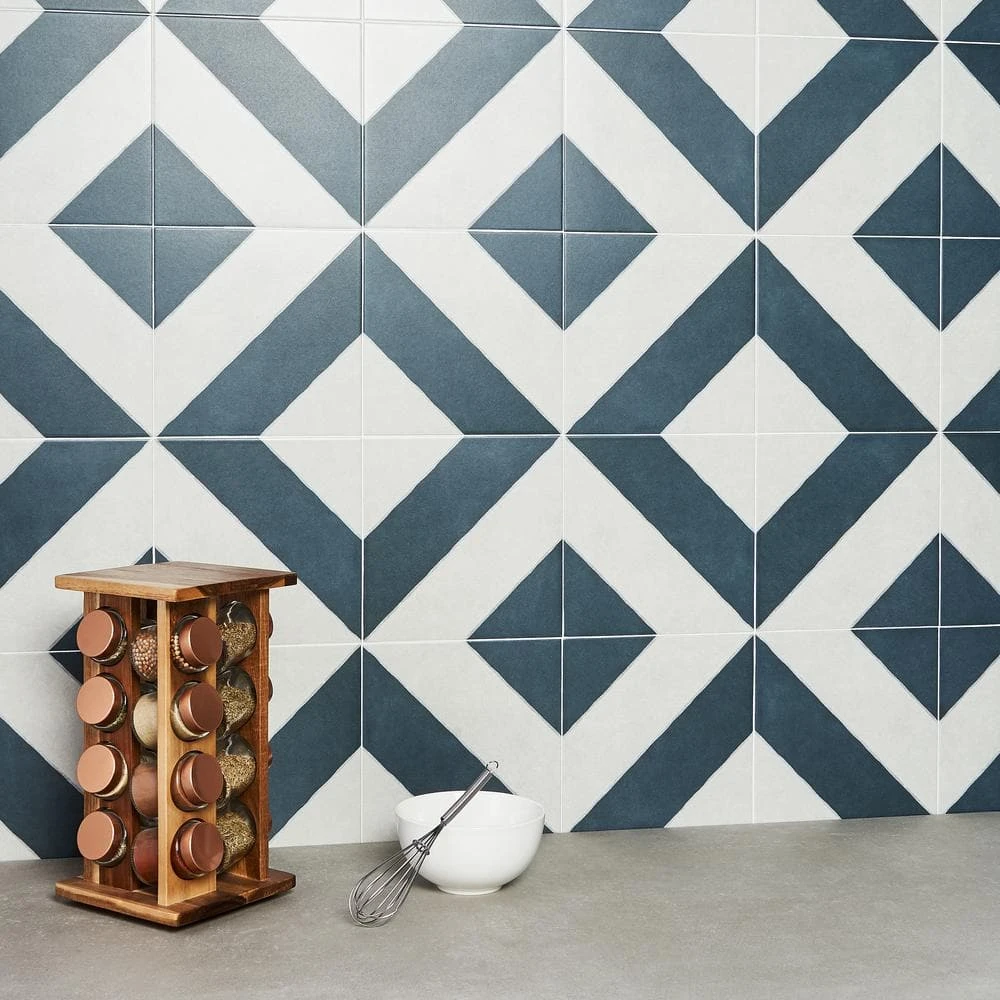 Anya Navy Diagonal Square 9 in. x 9 in. Glazed Porcelain Floor and Wall Tile (10.76 sq. ft./Case) by Ivy Hill Tile 4 Anya Navy Diagonal Square 9 in. x 9 in. Glazed Porcelain Floor and Wall Tile (10.76 sq. ft./Case) by Ivy Hill Tile - Image 2