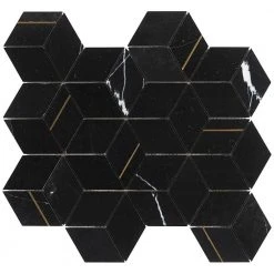 Utopia Nero 13.58 in. x 11.73 in. Polished Marble and Brass Wall Mosaic Tile (1.11 sq. ft./Each) by Ivy Hill Tile 14 Utopia Nero 13.58 in. x 11.73 in. Polished Marble and Brass Wall Mosaic Tile (1.11 sq. ft./Each) by Ivy Hill Tile -Tile Elegant Shop nero ivy hill tile marble tile ext3rd106523 1f 1000