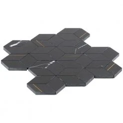 Utopia Nero 13.58 in. x 11.73 in. Polished Marble and Brass Wall Mosaic Tile (1.11 sq. ft./Each) by Ivy Hill Tile 16 Utopia Nero 13.58 in. x 11.73 in. Polished Marble and Brass Wall Mosaic Tile (1.11 sq. ft./Each) by Ivy Hill Tile -Tile Elegant Shop nero ivy hill tile marble tile ext3rd106523 fa 1000