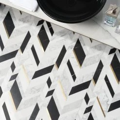 Tyra Nero 11.81 in. x 18.89 in. Polished Marble Wall Mosaic Tile (1.55 sq. ft./Each) by Ivy Hill Tile 17 Tyra Nero 11.81 in. x 18.89 in. Polished Marble Wall Mosaic Tile (1.55 sq. ft./Each) by Ivy Hill Tile -Tile Elegant Shop nero ivy hill tile marble tile ext3rd106774 76 1000