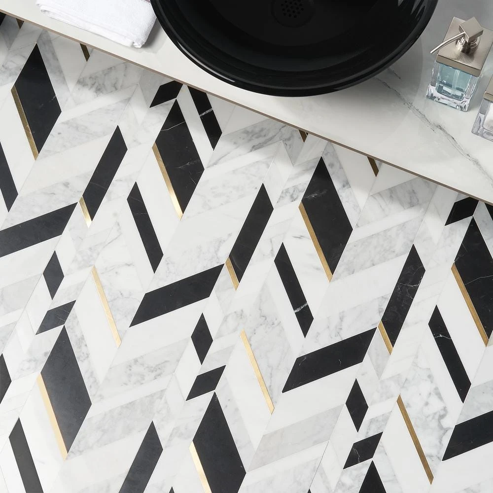 Tyra Nero 11.81 in. x 18.89 in. Polished Marble Wall Mosaic Tile (1.55 sq. ft./Each) by Ivy Hill Tile 10 Tyra Nero 11.81 in. x 18.89 in. Polished Marble Wall Mosaic Tile (1.55 sq. ft./Each) by Ivy Hill Tile - Image 8