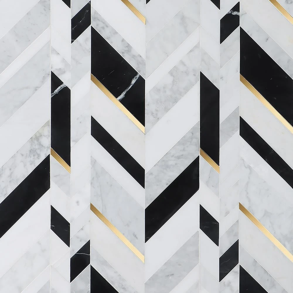 Tyra Nero 11.81 in. x 18.89 in. Polished Marble Wall Mosaic Tile (1.55 sq. ft./Each) by Ivy Hill Tile 5 Tyra Nero 11.81 in. x 18.89 in. Polished Marble Wall Mosaic Tile (1.55 sq. ft./Each) by Ivy Hill Tile - Image 3