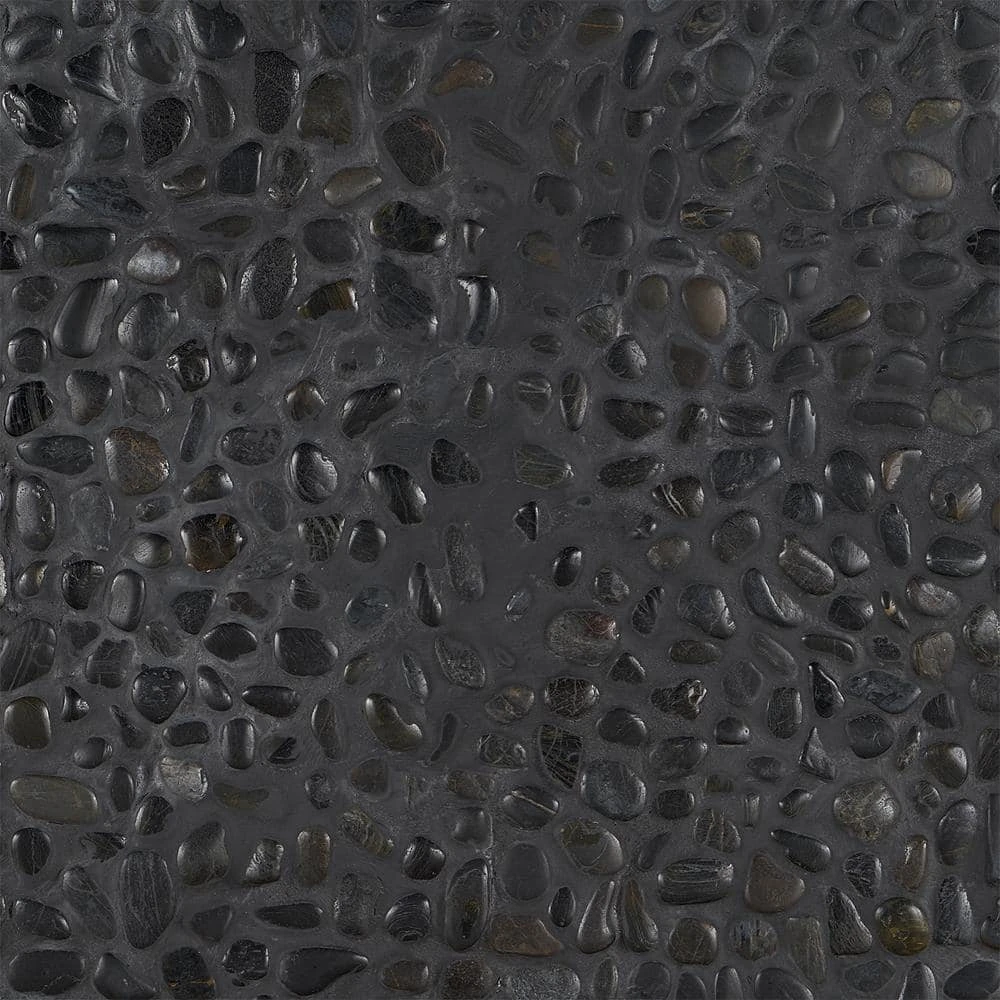 3D Pebble Rock Jet Black 12 in. x 12 in. x 10 mm Marble Mosaic Floor and Wall Tile by Ivy Hill Tile 5 3D Pebble Rock Jet Black 12 in. x 12 in. x 10 mm Marble Mosaic Floor and Wall Tile by Ivy Hill Tile - Image 3