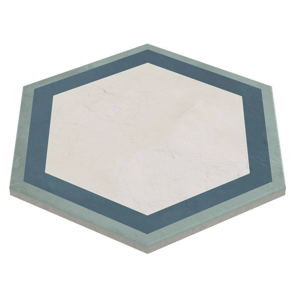 Dash Deco Ocean Cielo 8.5 in. x 9.84 in. Matte Hexagon Porcelain Floor and Wall Tile (12.66 sq. ft./Case) by Ivy Hill Tile 8 Dash Deco Ocean Cielo 8.5 in. x 9.84 in. Matte Hexagon Porcelain Floor and Wall Tile (12.66 sq. ft./Case) by Ivy Hill Tile - Image 6