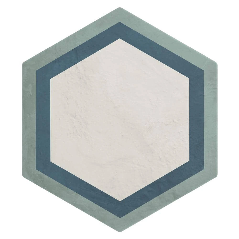 Dash Deco Ocean Cielo 8.5 in. x 9.84 in. Matte Hexagon Porcelain Floor and Wall Tile (12.66 sq. ft./Case) by Ivy Hill Tile 3 Dash Deco Ocean Cielo 8.5 in. x 9.84 in. Matte Hexagon Porcelain Floor and Wall Tile (12.66 sq. ft./Case) by Ivy Hill Tile