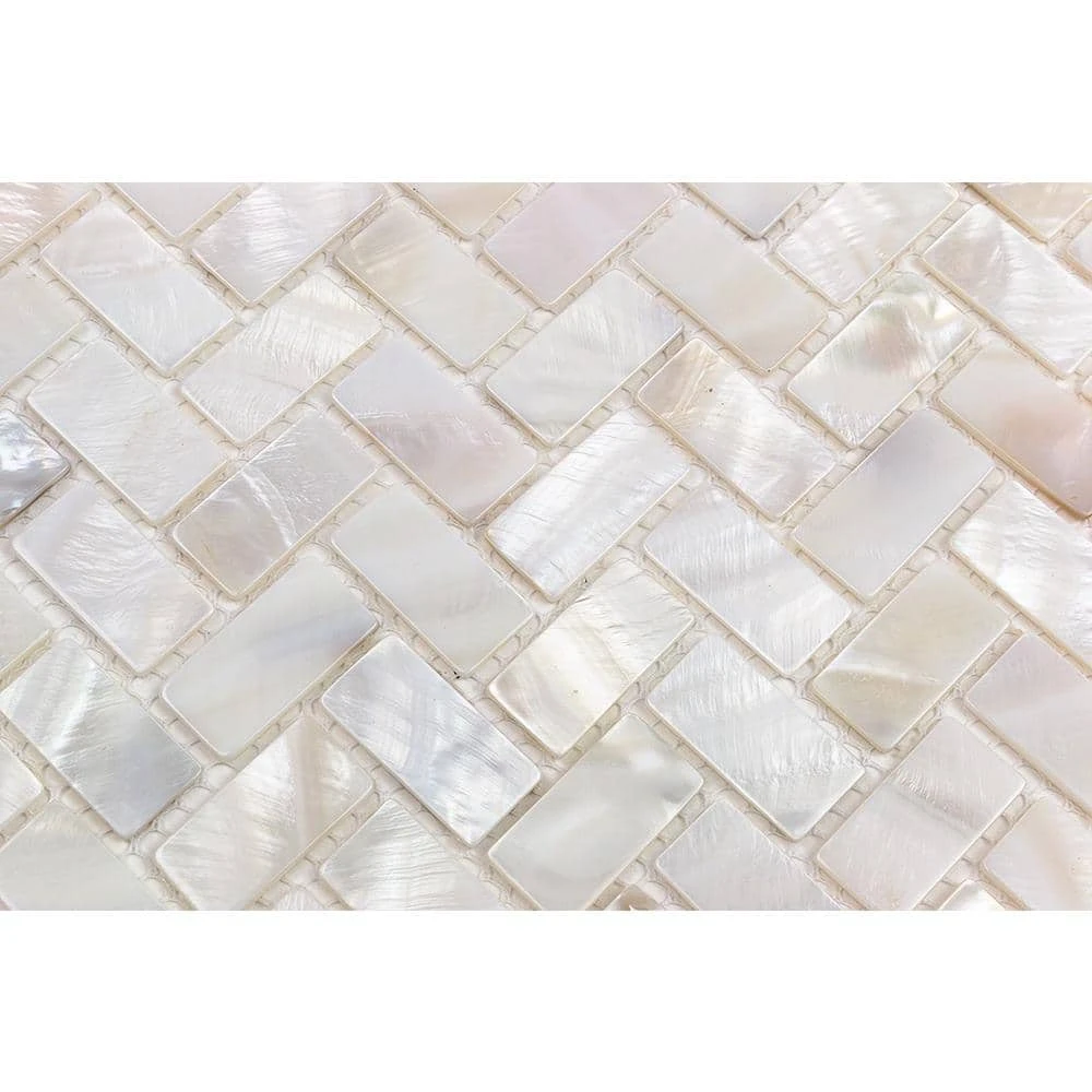Pacific White Herringbone 11.81 in. x 11.81 in. Pearl Shell Mosaic Tile by Ivy Hill Tile 7 Pacific White Herringbone 11.81 in. x 11.81 in. Pearl Shell Mosaic Tile by Ivy Hill Tile - Image 5