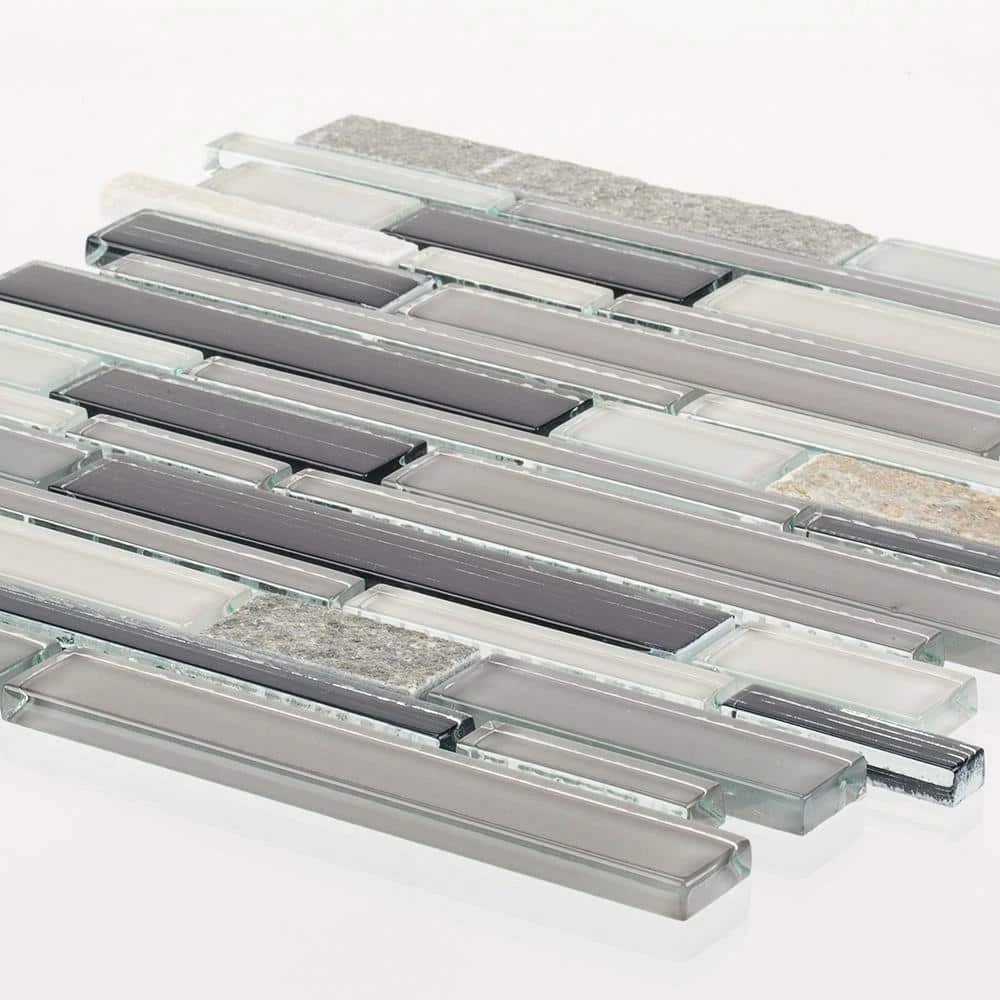 Platinum Pearl Pencil 10.625 in. x 12 in. Interlocking Quartz and Glass Mosaic Tile (8.85 sq. ft./Case) by Jeffrey Court 5 Platinum Pearl Pencil 10.625 in. x 12 in. Interlocking Quartz and Glass Mosaic Tile (8.85 sq. ft./Case) by Jeffrey Court - Image 3