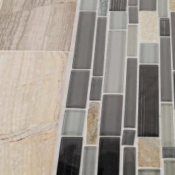 Platinum Pearl Pencil 10.625 in. x 12 in. Interlocking Quartz and Glass Mosaic Tile (8.85 sq. ft./Case) by Jeffrey Court 10 Platinum Pearl Pencil 10.625 in. x 12 in. Interlocking Quartz and Glass Mosaic Tile (8.85 sq. ft./Case) by Jeffrey Court -Tile Elegant Shop pearl jeffrey court mosaic tile 99602 a0 1000