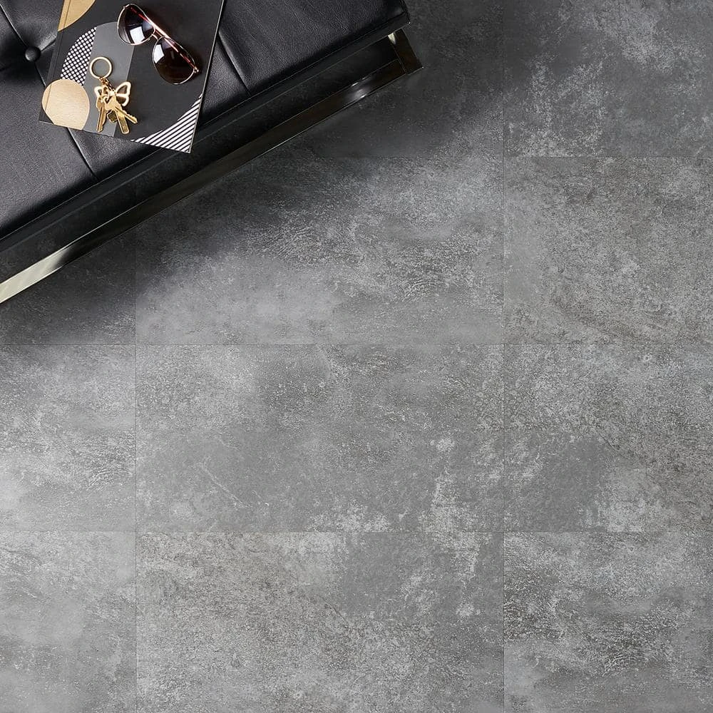 Revive 12mil Metalcrete 12.4 in. W x 24.4 in. L Pewter Waterproof Glue Down Vinyl Tile Flooring (42.04 Sq. Ft. / Case) by Ivy Hill Tile 5 Revive 12mil Metalcrete 12.4 in. W x 24.4 in. L Pewter Waterproof Glue Down Vinyl Tile Flooring (42.04 Sq. Ft. / Case) by Ivy Hill Tile - Image 3