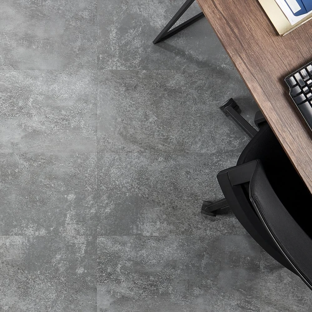 Revive 12mil Metalcrete 12.4 in. W x 24.4 in. L Pewter Waterproof Glue Down Vinyl Tile Flooring (42.04 Sq. Ft. / Case) by Ivy Hill Tile 4 Revive 12mil Metalcrete 12.4 in. W x 24.4 in. L Pewter Waterproof Glue Down Vinyl Tile Flooring (42.04 Sq. Ft. / Case) by Ivy Hill Tile - Image 2