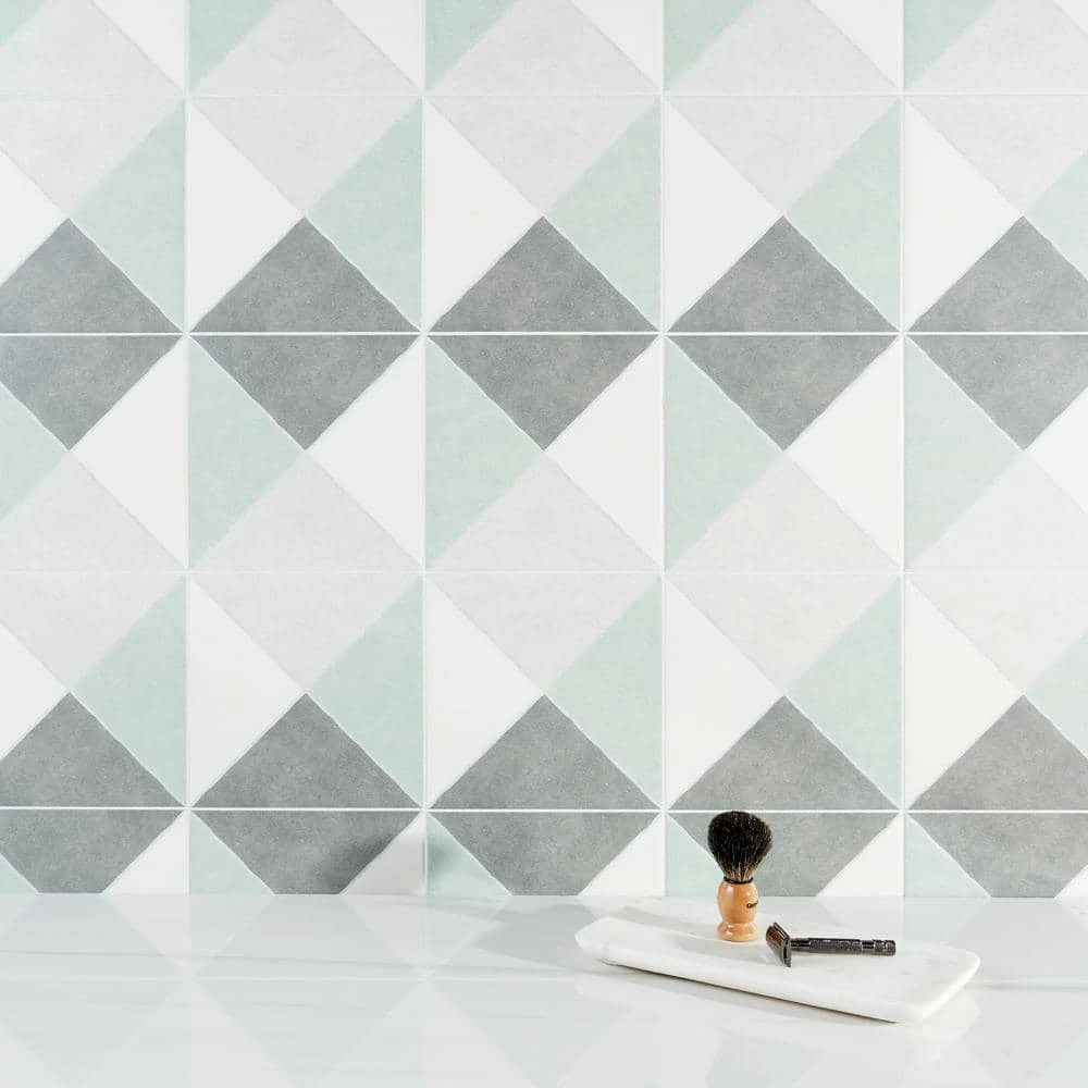 Anya Sage Diamond Square 9 in. x 9 in. Matte Porcelain Floor and Wall Tile (10.76 sq. ft./Case) by Ivy Hill Tile 5 Anya Sage Diamond Square 9 in. x 9 in. Matte Porcelain Floor and Wall Tile (10.76 sq. ft./Case) by Ivy Hill Tile - Image 3