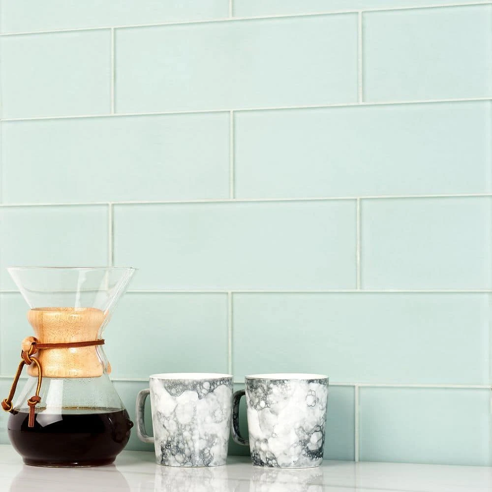 Contempo Seafoam Frosted 4 in. x 12 in. Glass Tile (15 pieces 5 sq.ft/Box) by Ivy Hill Tile 8 Contempo Seafoam Frosted 4 in. x 12 in. Glass Tile (15 pieces 5 sq.ft/Box) by Ivy Hill Tile - Image 6