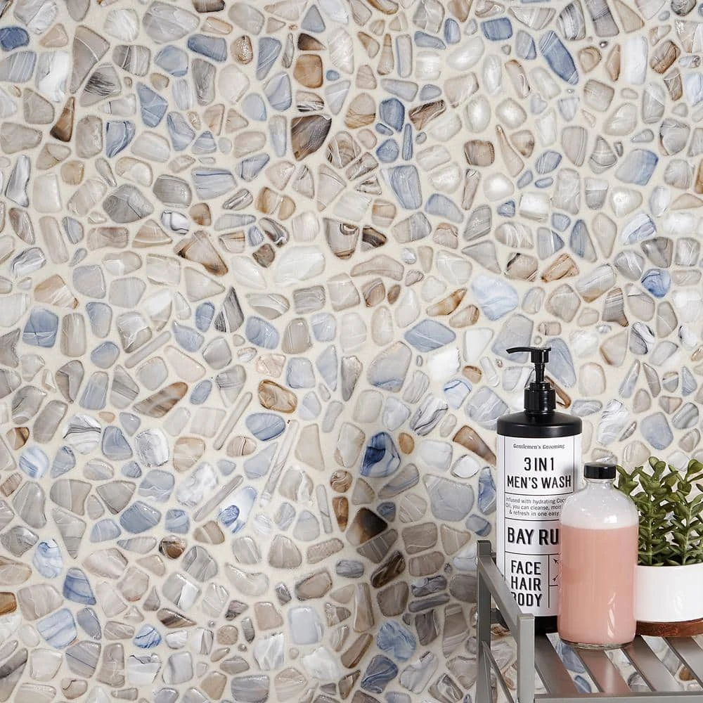 Hydra Frosted Seaglass 11.81 x 11.81 Glass Mosaic (0.97 sq. ft. per sheet) by Ivy Hill Tile 4 Hydra Frosted Seaglass 11.81 x 11.81 Glass Mosaic (0.97 sq. ft. per sheet) by Ivy Hill Tile - Image 2