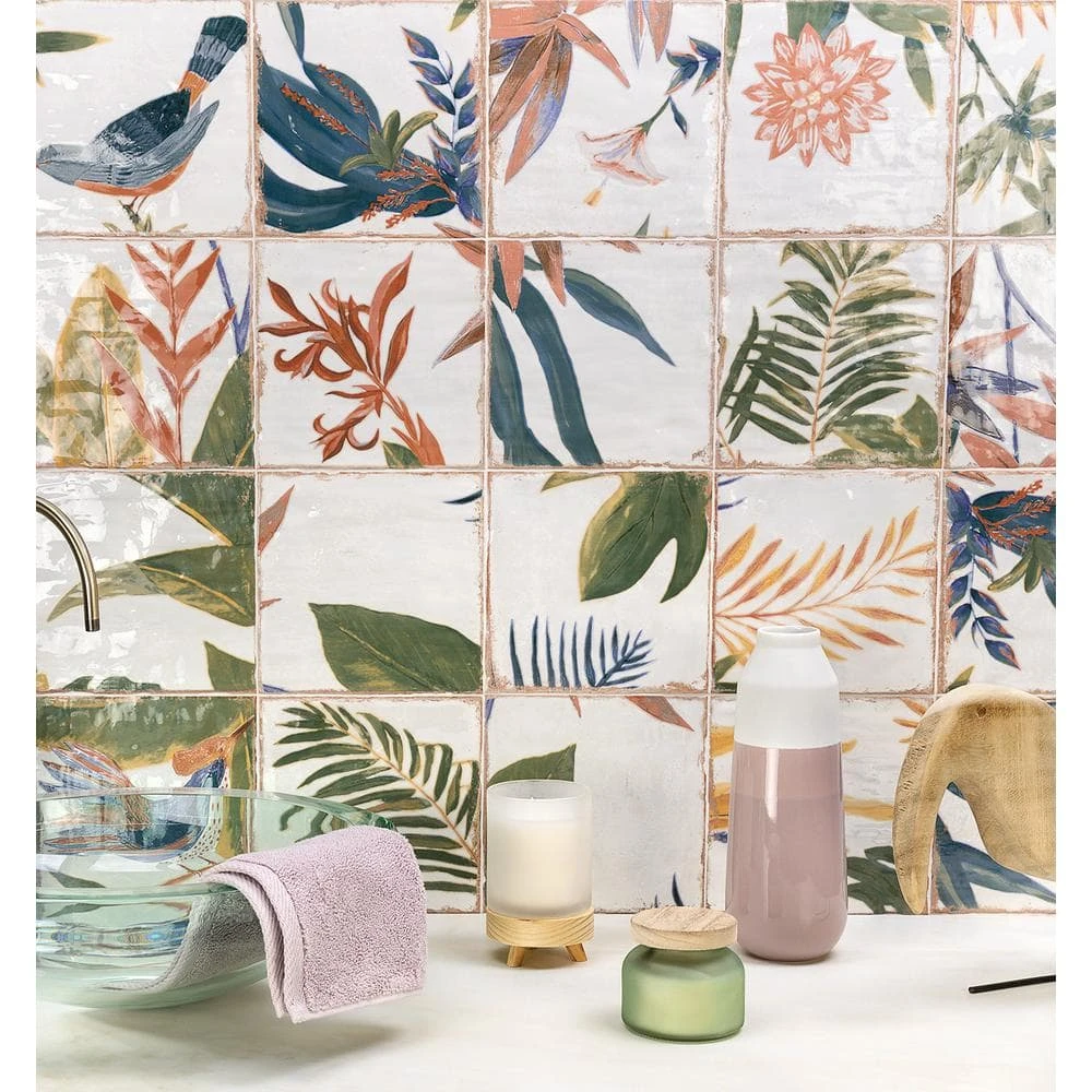 Angela Harris Sonata Decor 8 in. x 8 in. x 9mm Polished Ceramic Wall Tile (25 pieces / 10.76 sq. ft. / box) by Ivy Hill Tile 4 Angela Harris Sonata Decor 8 in. x 8 in. x 9mm Polished Ceramic Wall Tile (25 pieces / 10.76 sq. ft. / box) by Ivy Hill Tile - Image 2