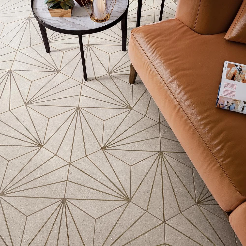 Klyda Beams Taupe 12.6 in. x 14.5 in. Matte Hexagon Porcelain Floor and Wall Tile (10.51 sq. ft. / Case) by Ivy Hill Tile 10 Klyda Beams Taupe 12.6 in. x 14.5 in. Matte Hexagon Porcelain Floor and Wall Tile (10.51 sq. ft. / Case) by Ivy Hill Tile - Image 8